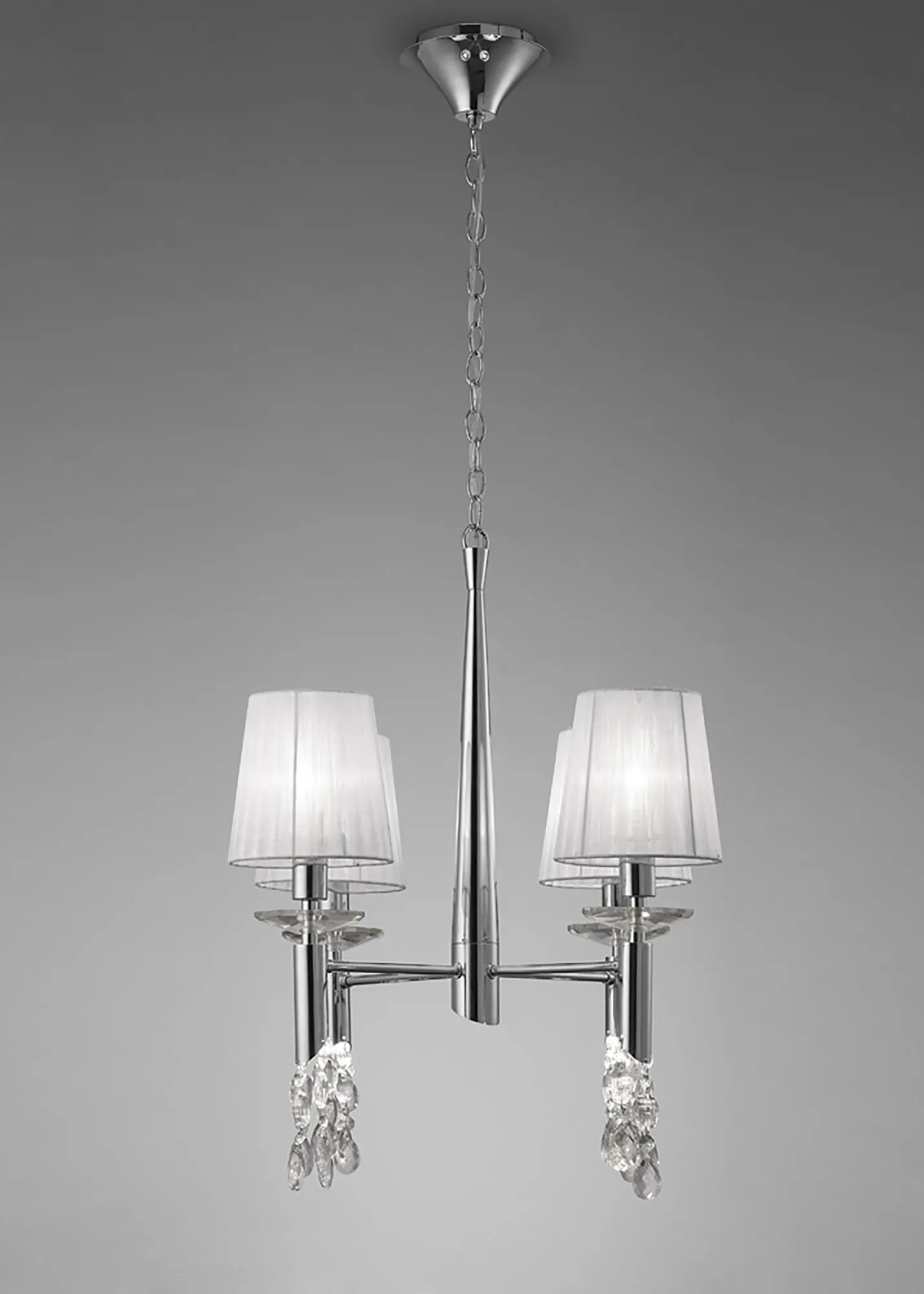 Tiffany Polished Chrome-White Crystal Ceiling Lights Mantra Shaded Crystal Fittings Tiffany Polished Chrome-White Crystal Ceiling Lights Mantra Shaded Crystal Fittings